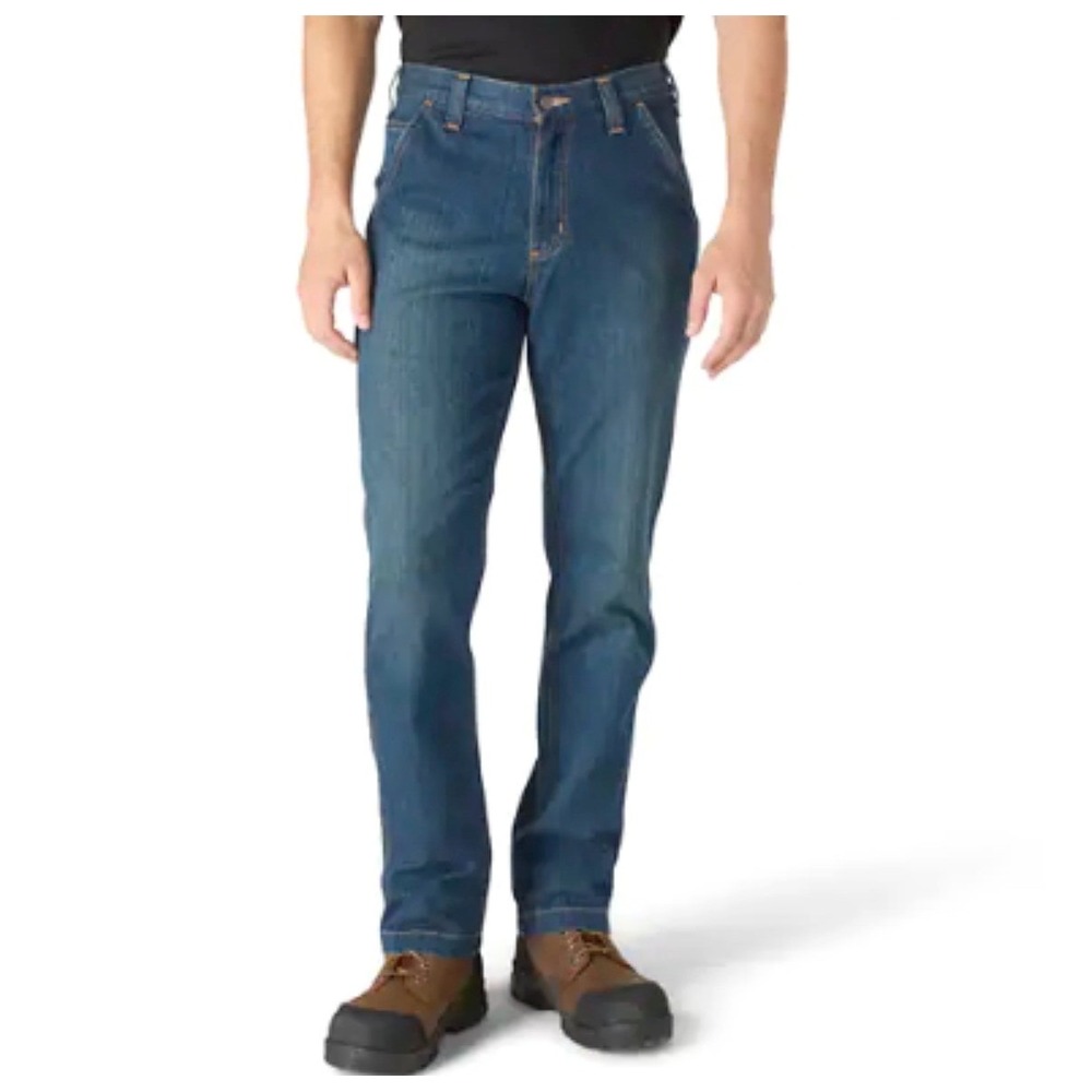 CARHARTT Relaxed Straight Rugged Flex Denim Jeans Mens 38x32 Blue Casual Utility